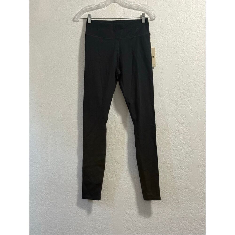 New  Pact Women's Size S Black High Rise Pull On Leggings
